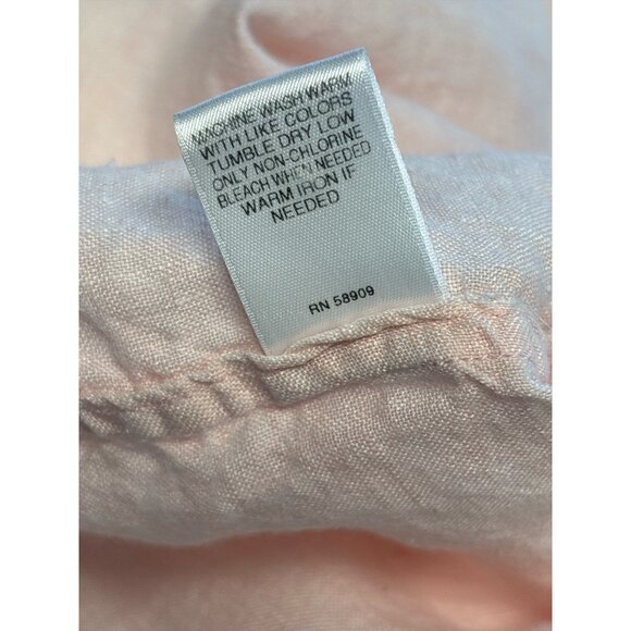 Baird McNutt Linen Short Sleeve Button-Up Shirt XL powder pink Mens Casual Light - Picture 5 of 7